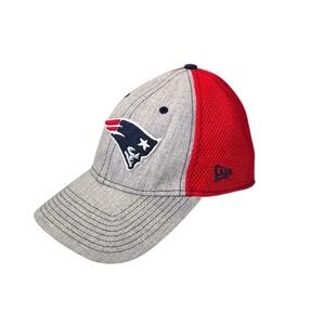 New Era New England Patriots Hat Size Small Medium Flex Fit Cap Red Gray‎